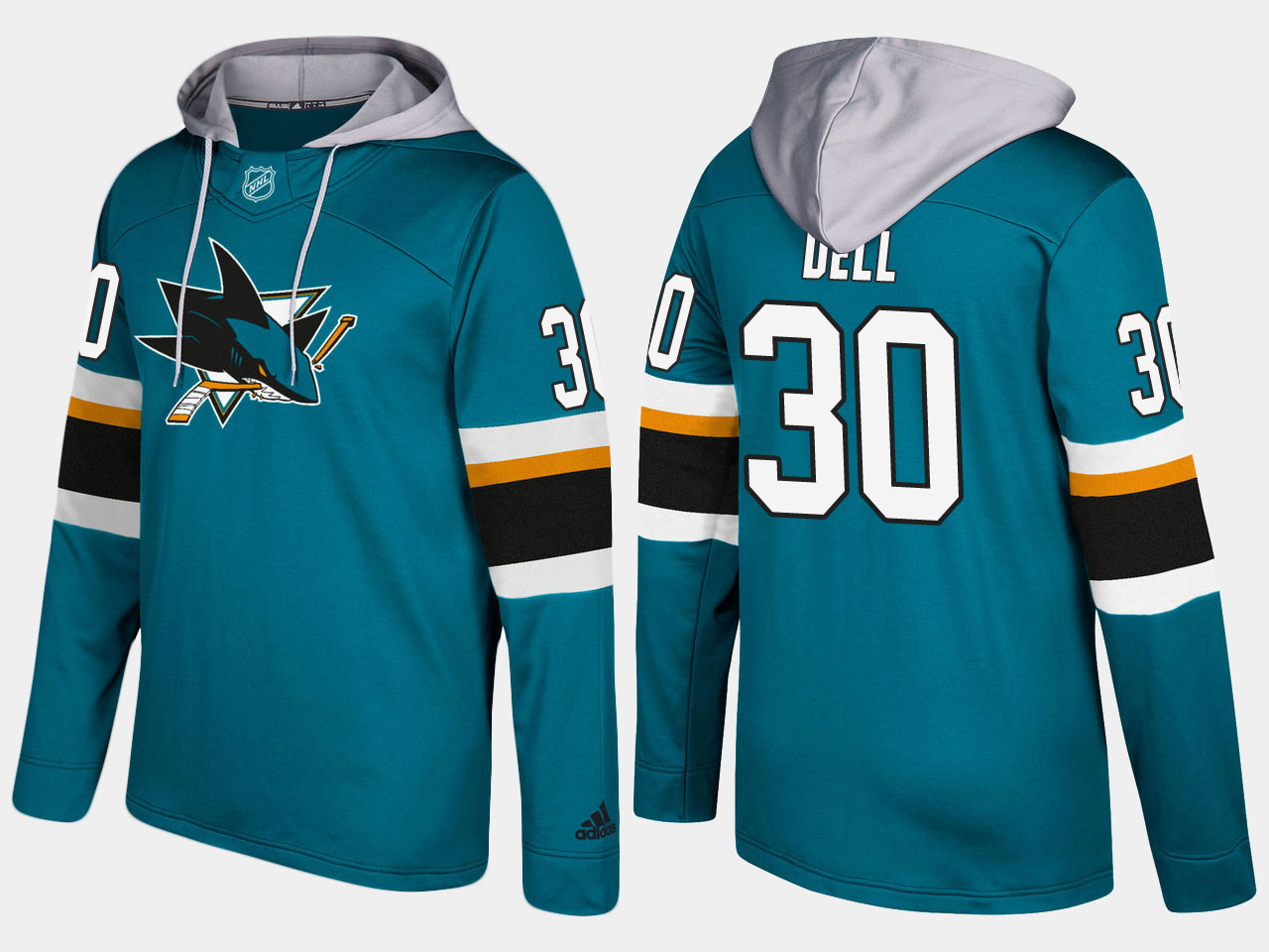 NHL Men San Jose sharks #30 aaron dell blue hoodie